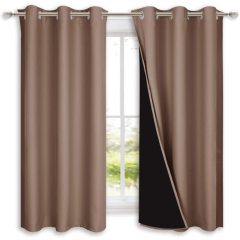 Hot selling Solid color 100%high shading curtain ,100% Blackout double layer curtain  living room