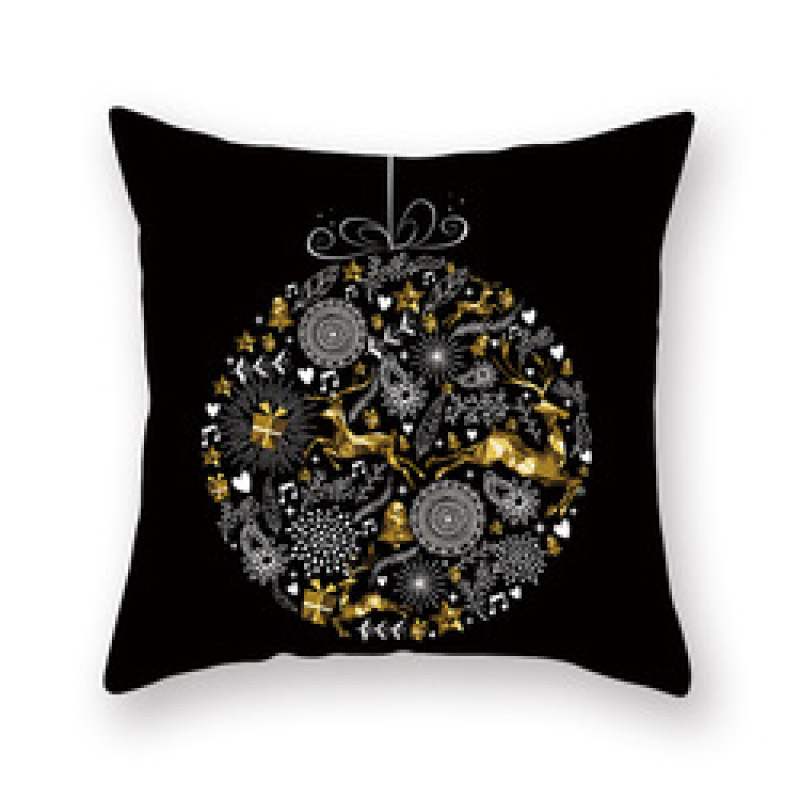 Christmas Golden Elk Cushion Cover, New Printed Velvet Cushion Cover /