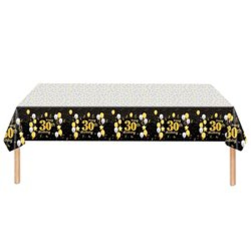 Birthday Party Decorations Kids Adult Black Gold Plastic Happy Birthday pvc printed Table Cloth Cover Birthday Party