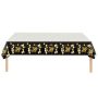 Birthday Party Decorations Kids Adult Black Gold Plastic Happy Birthday pvc printed Table Cloth Cover Birthday Party