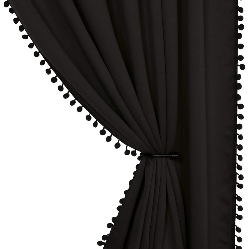 Pam Pam lace Blackout Curtains ,Super Thick Insulated Complete Blackout with Black Liner For Living/