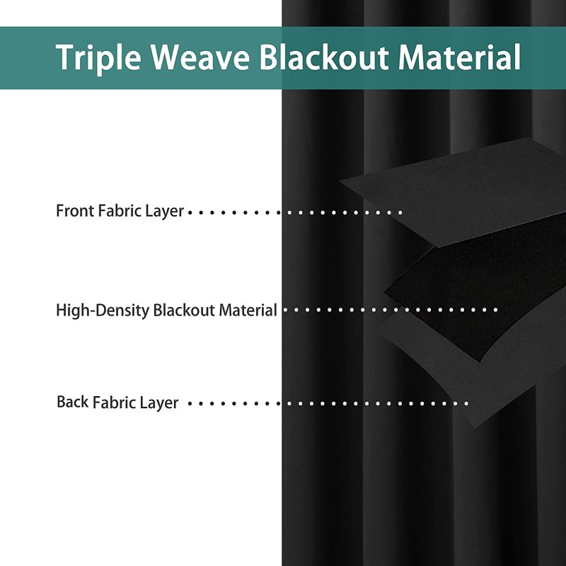 Pam Pam lace Blackout Curtains ,Super Thick Insulated Complete Blackout with Black Liner For Living/