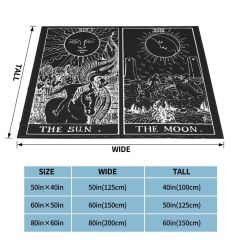 The Sun And Moon Tarot Card Pearl Obsidian Blankets Velvet Printed Beast Witch Warm Throw Blanket for Bed Outdoor Bedding Throw/