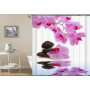 Drop Shipping Watercolor Plant Flower Shower Curtain Art Printed, Abstract Modern Floating Pink Floral Gray Shower Curtain#