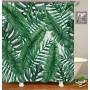 Drop Shipping Watercolor Plant Flower Shower Curtain Art Printed, Abstract Modern Floating Pink Floral Gray Shower Curtain#