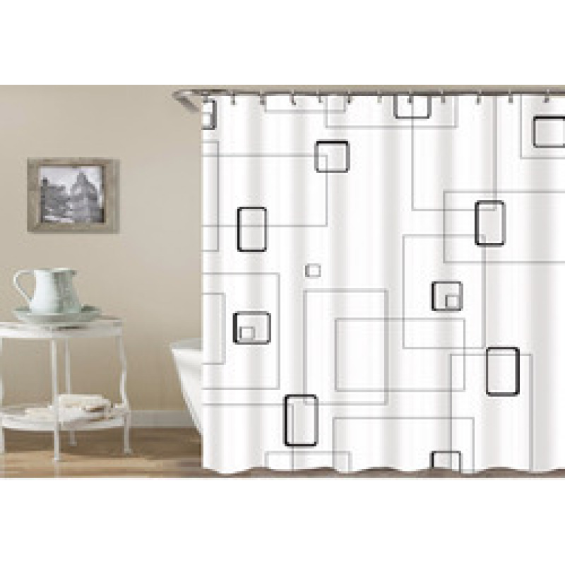 Drop Shipping Watercolor Plant Flower Shower Curtain Art Printed, Abstract Modern Floating Pink Floral Gray Shower Curtain#
