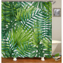 Drop Shipping Watercolor Plant Flower Shower Curtain Art Printed, Abstract Modern Floating Pink Floral Gray Shower Curtain#