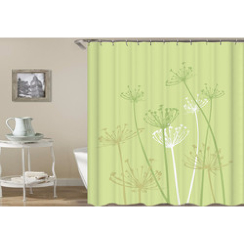 Drop Shipping Watercolor Plant Flower Shower Curtain Art Printed, Abstract Modern Floating Pink Floral Gray Shower Curtain#