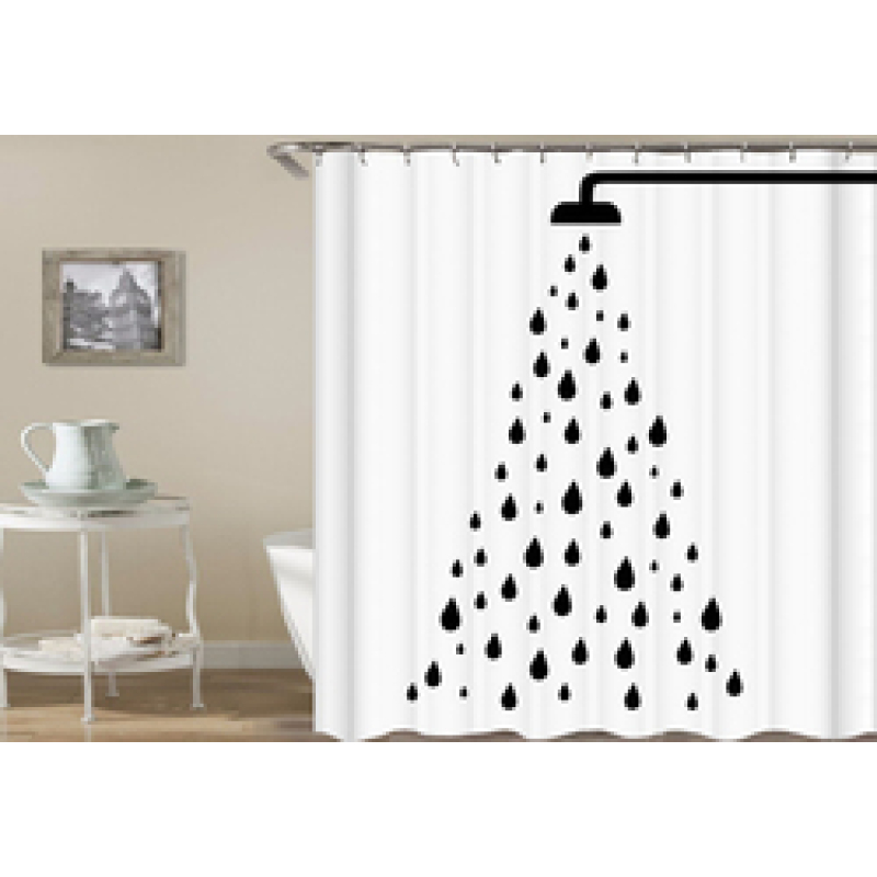 Drop Shipping Watercolor Plant Flower Shower Curtain Art Printed, Abstract Modern Floating Pink Floral Gray Shower Curtain#