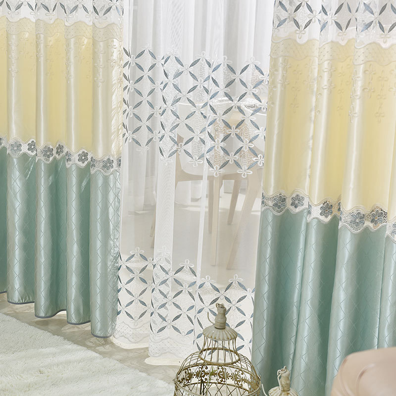 European High-end Simple Silk Water Soluble Embroidery Curtain, Wholesale Custom Diamond Blades Curtain /