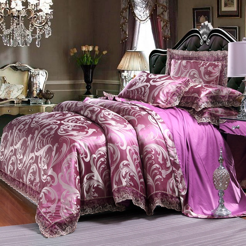 Wholesale Comforter Sets Bedding,Luxury Silk Jacquard Bedding Set#