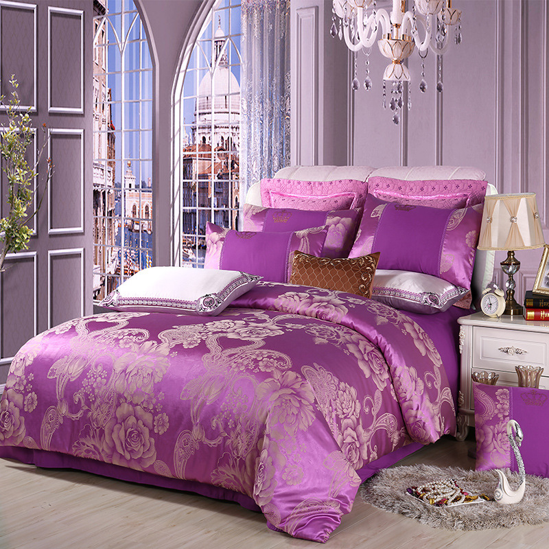 Wholesale Comforter Sets Bedding,Luxury Silk Jacquard Bedding Set#