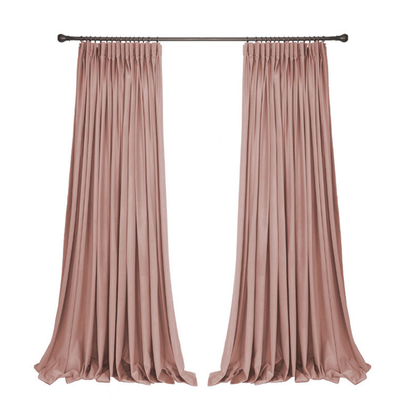 Thick Weak Pink Velvet Fabric Window Curtains,Particular Color Blackout Burgundy Curtains For Living Room Kitchen Blinds/