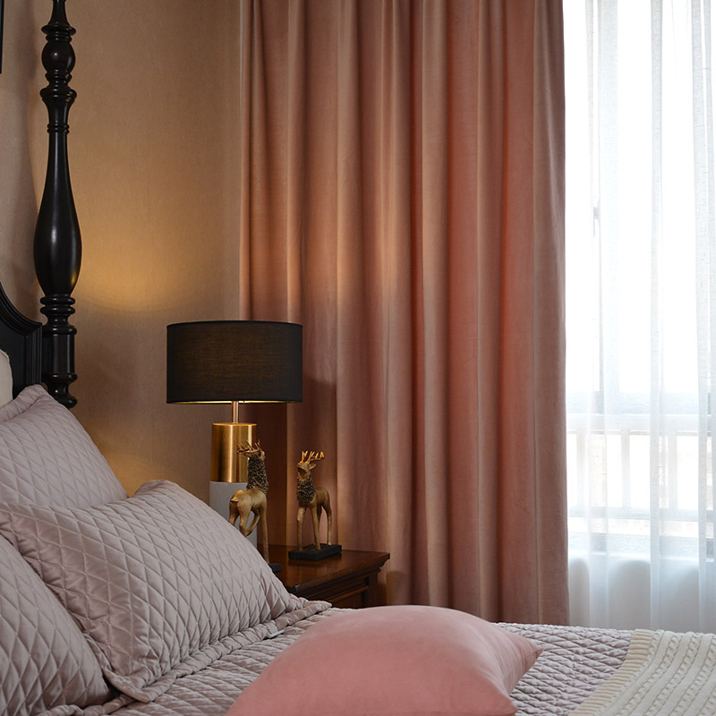 Thick Weak Pink Velvet Fabric Window Curtains,Particular Color Blackout Burgundy Curtains For Living Room Kitchen Blinds/