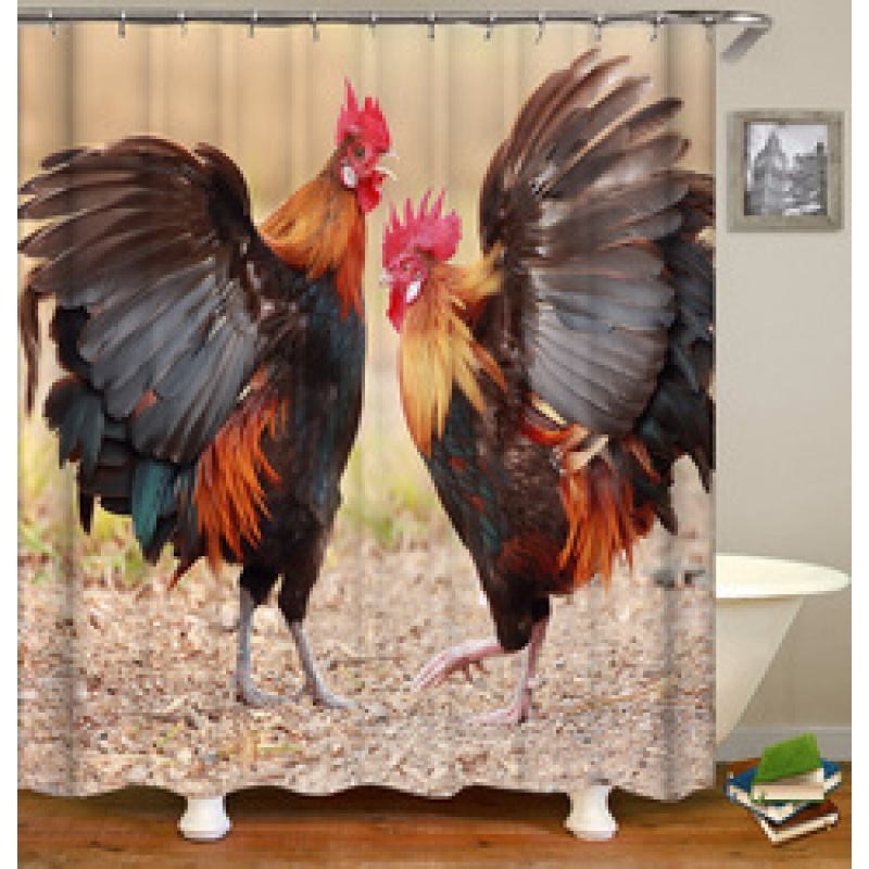 Highland Cow Theme Shower Curtains 3D Print Waterproof Cloth Wildlife Animal Bathroom Curtain#