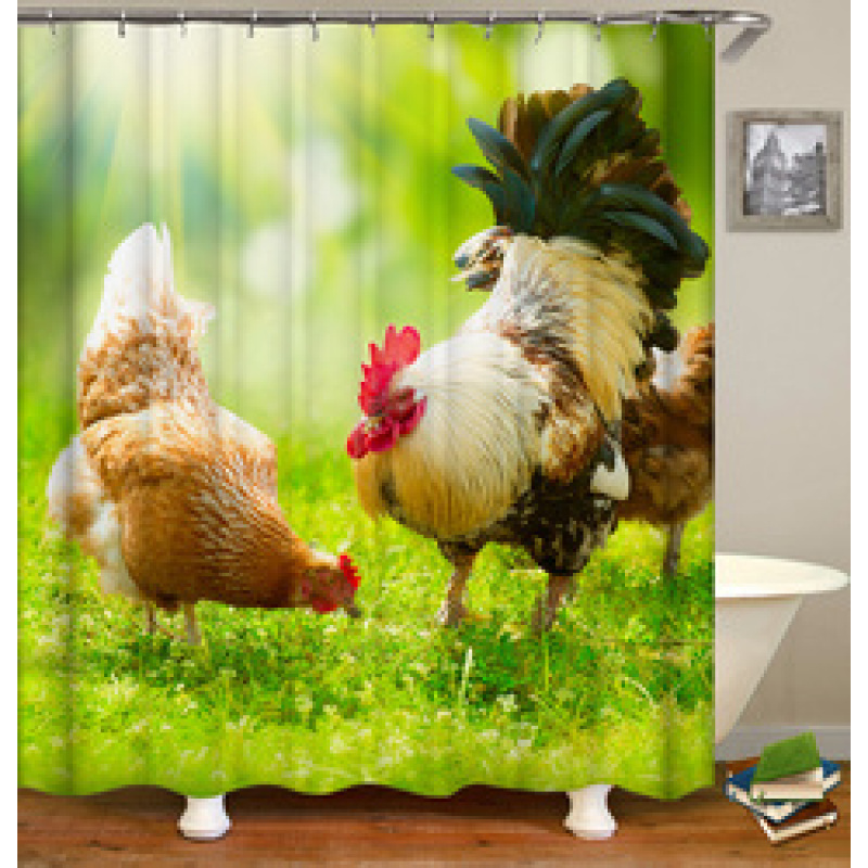 Highland Cow Theme Shower Curtains 3D Print Waterproof Cloth Wildlife Animal Bathroom Curtain#