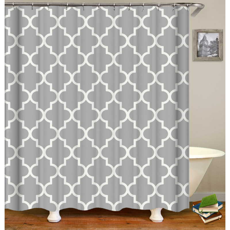 Drop Shipping Customized Polyester Fabric Bathroom Curtain Waterproof , The Cheapest Shower Curtain For Home Hotel From China#