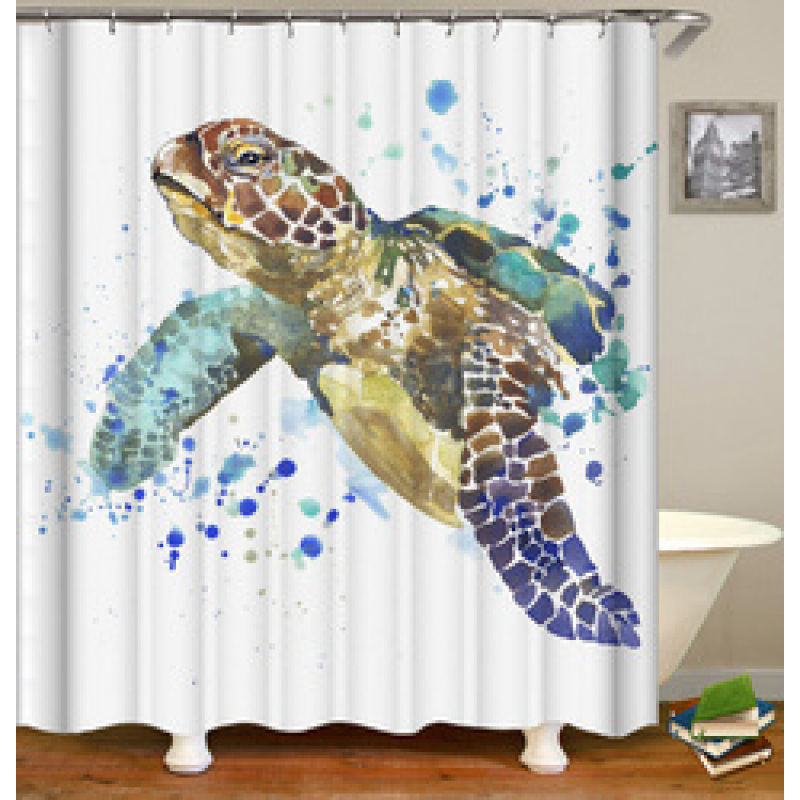 Drop Shipping Customized Polyester Fabric Bathroom Curtain Waterproof , The Cheapest Shower Curtain For Home Hotel From China#
