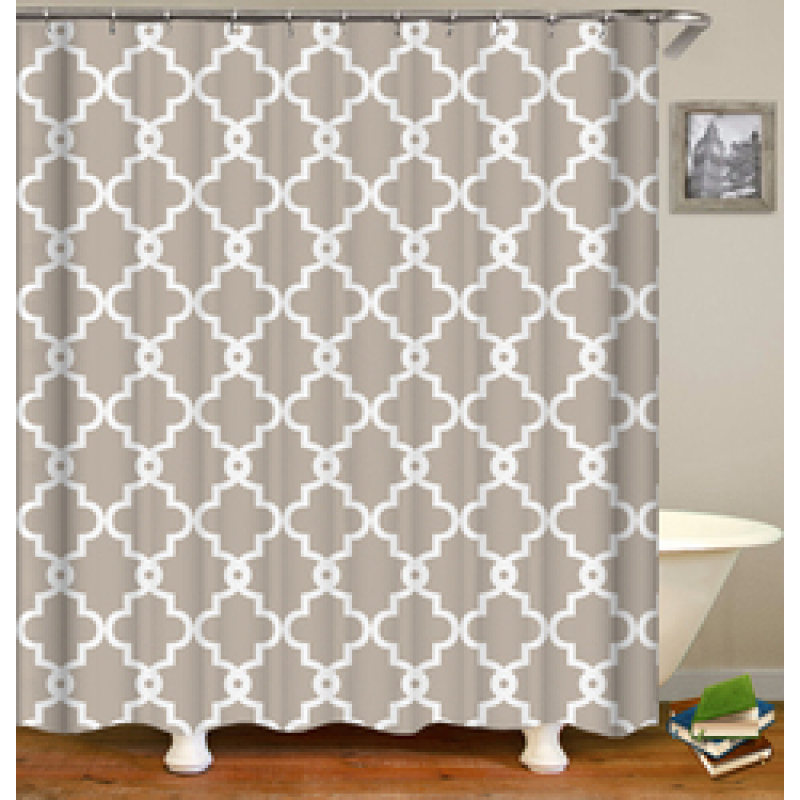 Drop Shipping Customized Polyester Fabric Bathroom Curtain Waterproof , The Cheapest Shower Curtain For Home Hotel From China#