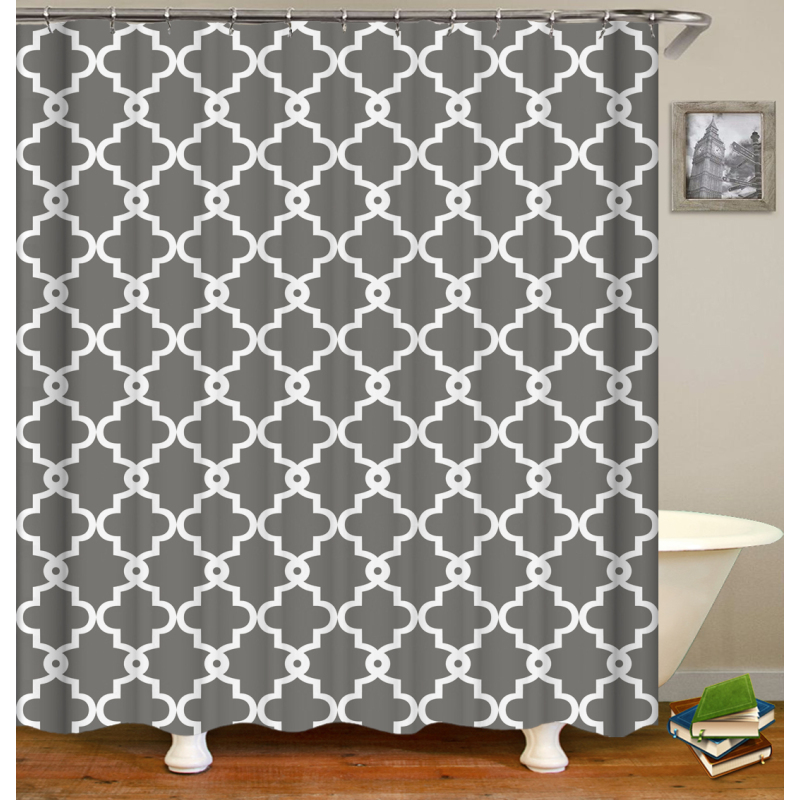 Drop Shipping Customized Polyester Fabric Bathroom Curtain Waterproof , The Cheapest Shower Curtain For Home Hotel From China#