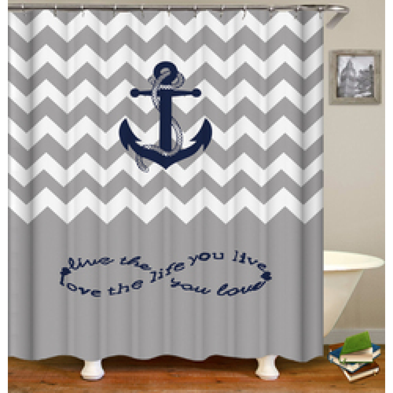 Drop Shipping Customized Polyester Fabric Bathroom Curtain Waterproof , The Cheapest Shower Curtain For Home Hotel From China#