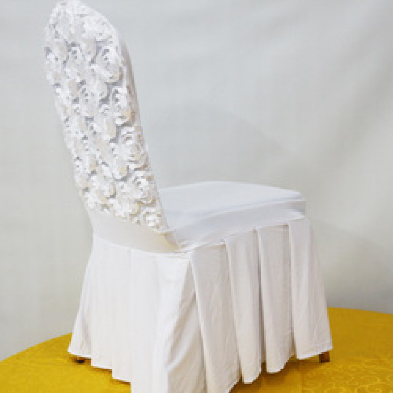 Wholesale Polyester Hotel Party elasticity Dustproof rose red chair cover set for Wedding banquet ceremony