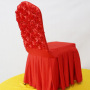 Wholesale Polyester Hotel Party elasticity Dustproof rose red chair cover set for Wedding banquet ceremony