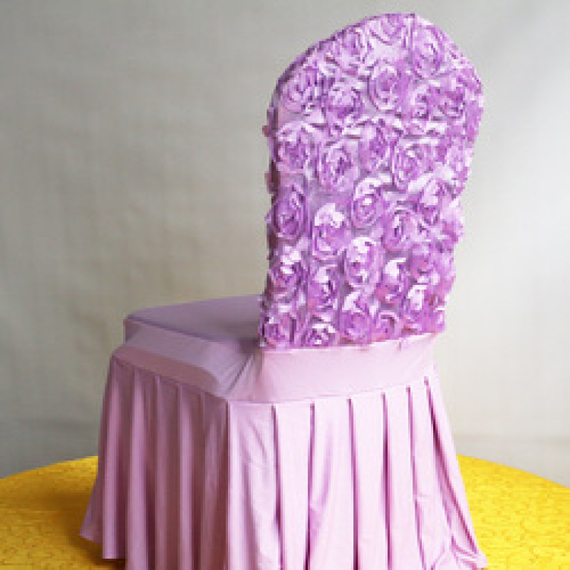 Wholesale Polyester Hotel Party elasticity Dustproof rose red chair cover set for Wedding banquet ceremony