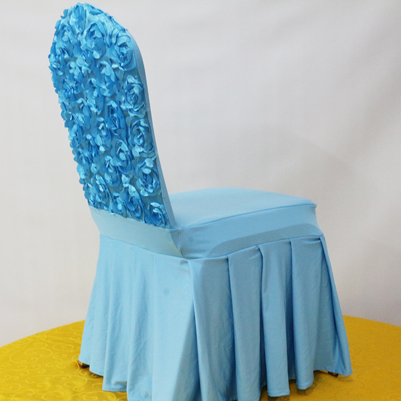 Wholesale Polyester Hotel Party elasticity Dustproof rose red chair cover set for Wedding banquet ceremony
