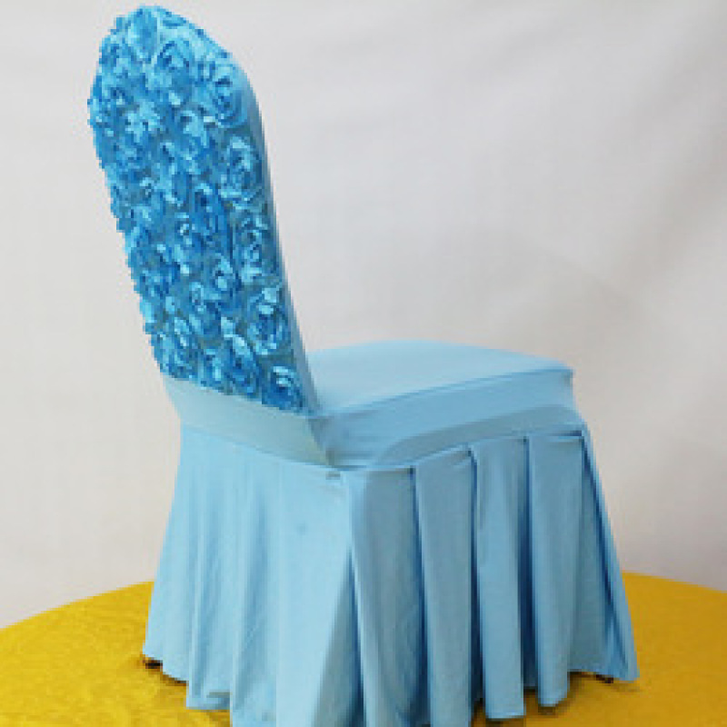 Wholesale Polyester Hotel Party elasticity Dustproof rose red chair cover set for Wedding banquet ceremony
