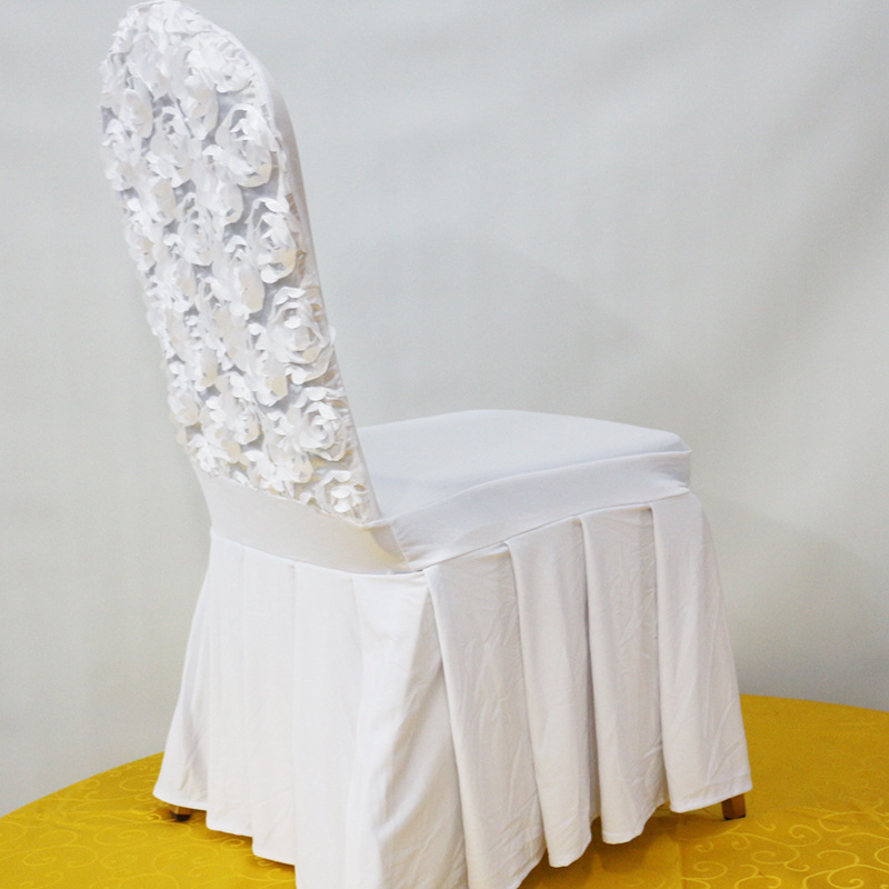 Wholesale Polyester Hotel Party elasticity Dustproof rose red chair cover set for Wedding banquet ceremony