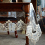 Finished Product Sales square pvc transparent 130x180 with lace tablecloth for kitchen