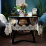 Finished Product Sales square pvc transparent 130x180 with lace tablecloth for kitchen