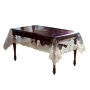 Finished Product Sales square pvc transparent 130x180 with lace tablecloth for kitchen