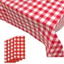 High Quality Rectangle Plastic Water-proof Oil- proof Disposable PE Fabric Plaid Tablecloths For Picnic Party