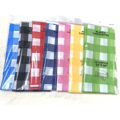 High Quality Rectangle Plastic Water-proof Oil- proof Disposable PE Fabric Plaid Tablecloths For Picnic Party