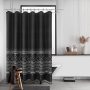 Waffle Weave Shower Curtains,  OEM Factory Printed Shower Curtains with Tassel$
