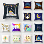 45x45cm Happy Eid Mubarak Moon Pattern Pillow Case Islamic Muslim Ramadan Cushion Cover Eid Party Living Room Sofa Deco Supplies