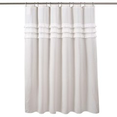 white New Type Joint Shower Curtain With Tassel Waterproof Shower Curtains Decoration
