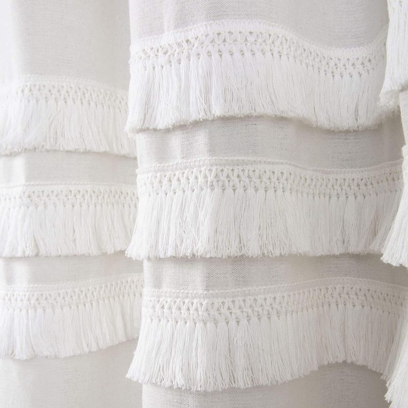 white New Type Joint Shower Curtain With Tassel Waterproof Shower Curtains Decoration