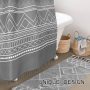 Waterproof Printing Bathroom Shower Curtains with Tassel, Waffle Bath Curtain for Bathroom$