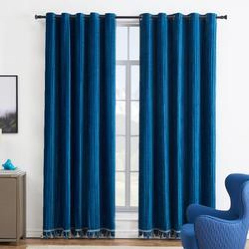 Luxury Curtains for Living Room Bedroom,Blue Purple Blackout Curtain On The Window Door Modern Blind Grey/