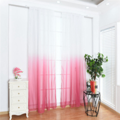 Super Soft Hotel Color Gradient Sheer Curtain, Wholesale Goods Blue Fabric European Style Voile Curtains Ready Made/