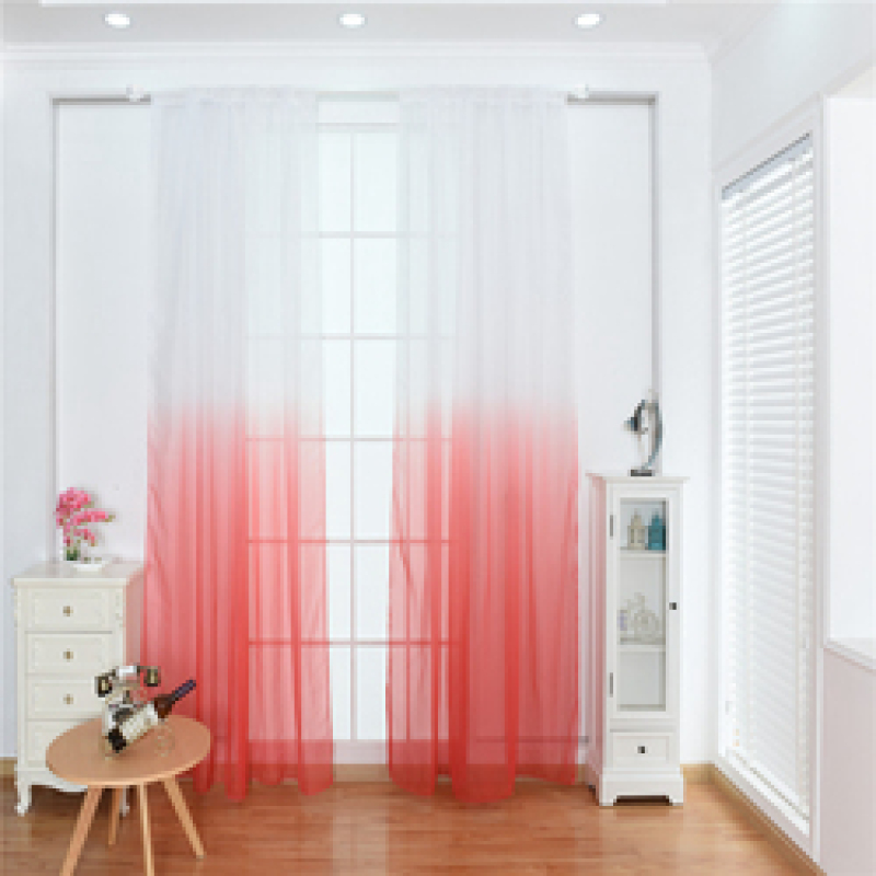 Super Soft Hotel Color Gradient Sheer Curtain, Wholesale Goods Blue Fabric European Style Voile Curtains Ready Made/