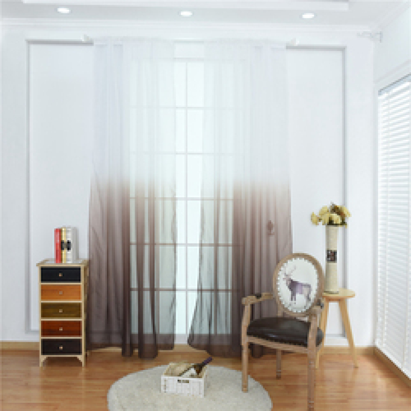 Super Soft Hotel Color Gradient Sheer Curtain, Wholesale Goods Blue Fabric European Style Voile Curtains Ready Made/