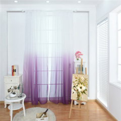 Super Soft Hotel Color Gradient Sheer Curtain, Wholesale Goods Blue Fabric European Style Voile Curtains Ready Made/