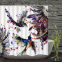 Hotel Special Printing Waterproof Shower Curtain, White Background Color Bird Play Printing Fashion Shower Curtain/