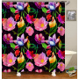 2022 Waterproof Customized European Luxury Cloth Flower Partition Bathroom Shower Curtain Printed