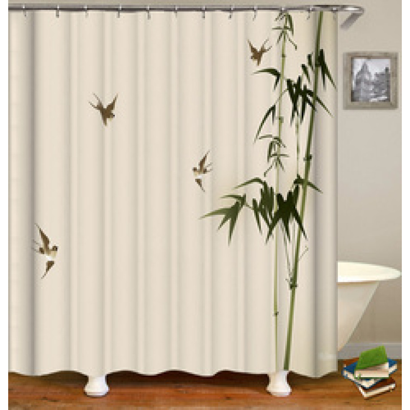 2022 Waterproof Customized European Luxury Cloth Flower Partition Bathroom Shower Curtain Printed