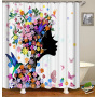 2022 Waterproof Customized European Luxury Cloth Flower Partition Bathroom Shower Curtain Printed